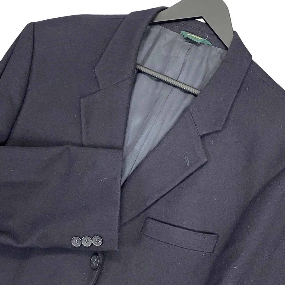 Vintage J.Crew Oarsman Cashmere Blazer Sport Coat Mens 42R Black 90s Academia